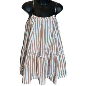 Abercrombie and fitch striped babydoll dress peach/white small